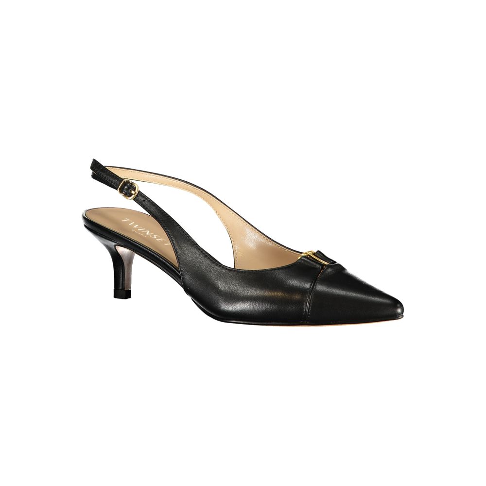 Twinset Women's Black Leather Sandals