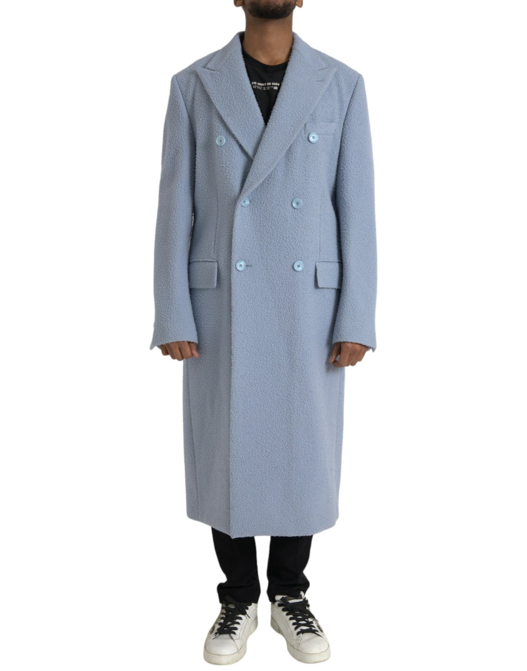 Dolce & Gabbana Hellblauer Kaschmir-Trenchcoat