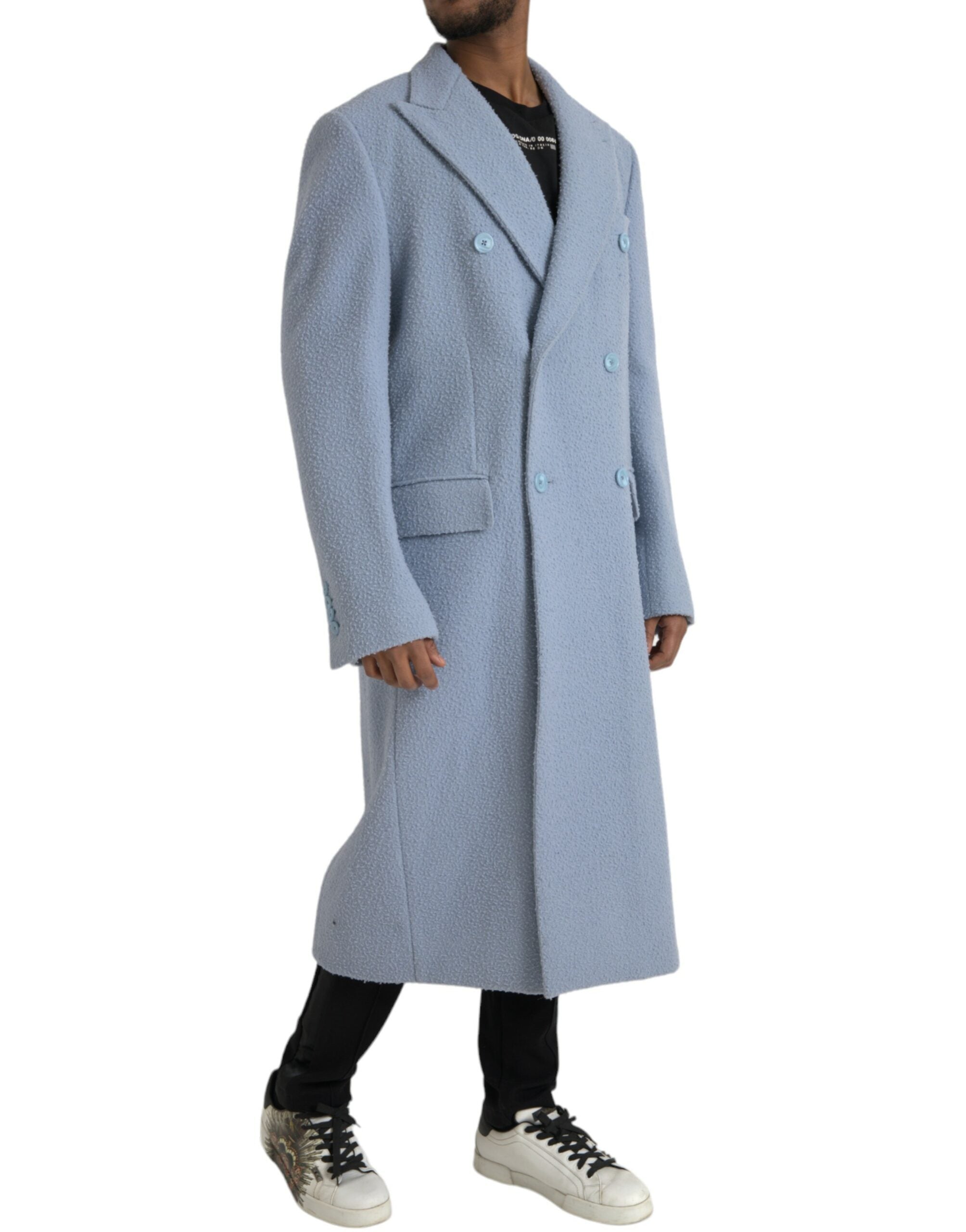 Dolce & Gabbana Hellblauer Kaschmir-Trenchcoat