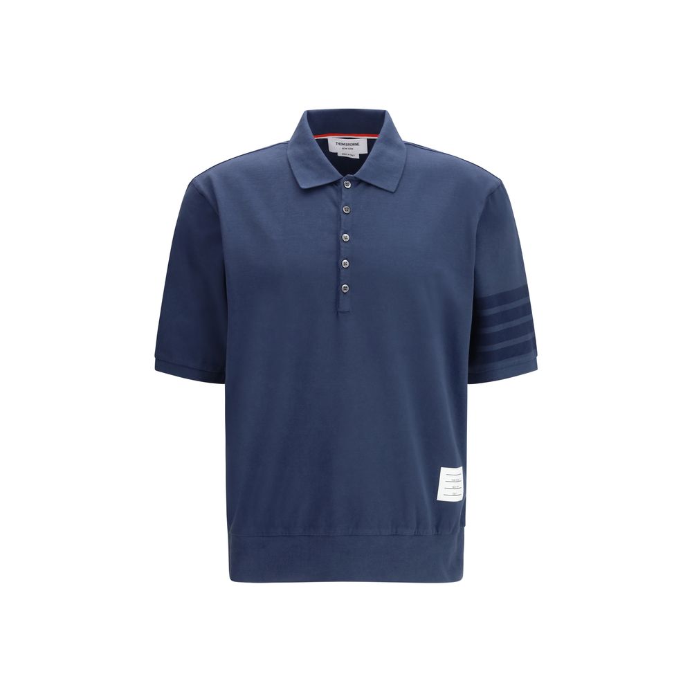 Thom Browne Blaues Baumwoll-Poloshirt