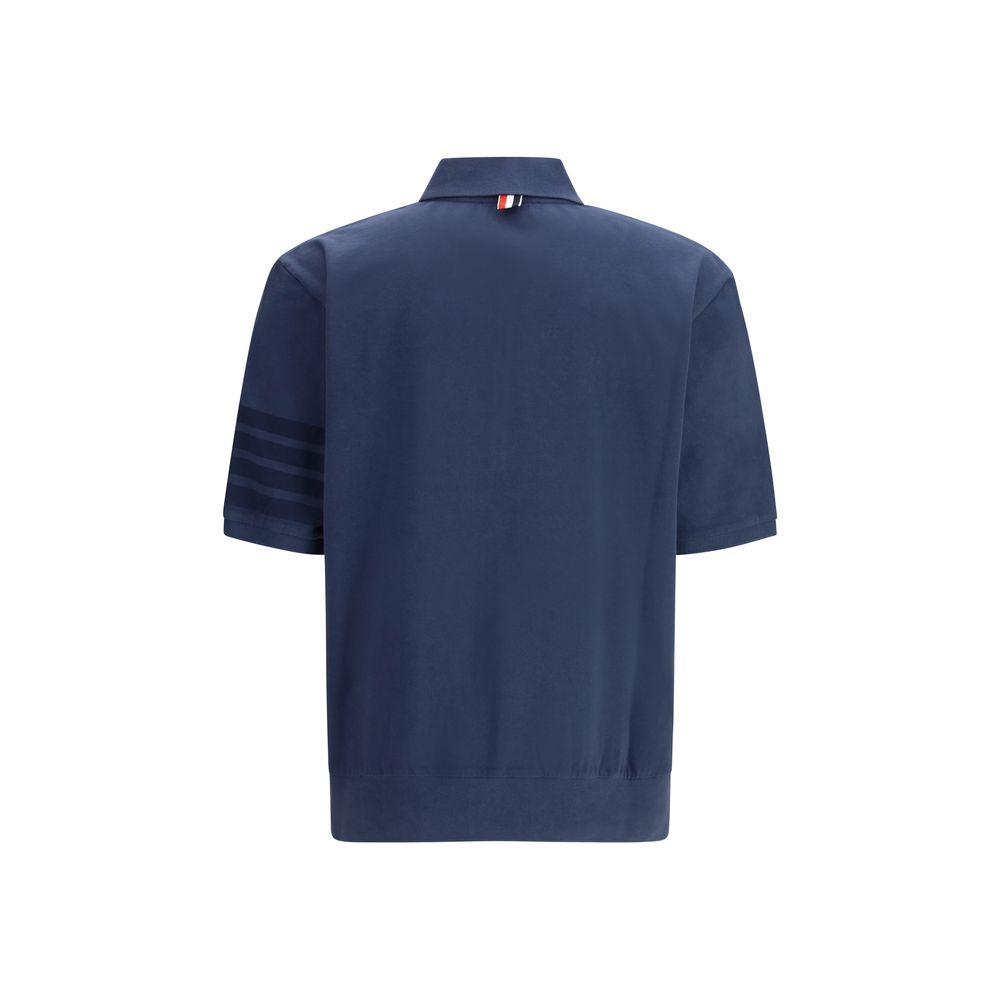 Thom Browne Blaues Baumwoll-Poloshirt