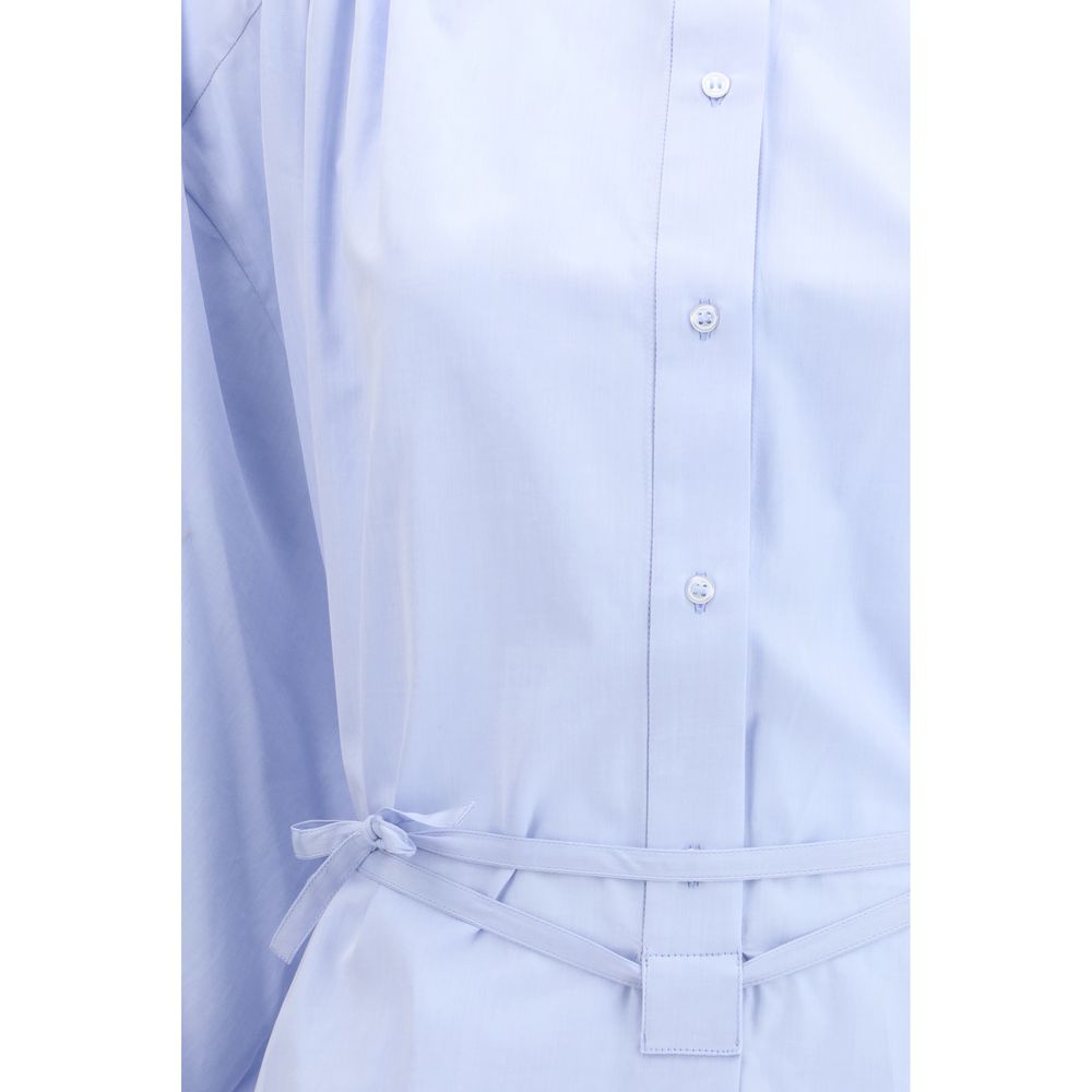 Loulou De Saison Blaues Baumwoll-Freizeitkleid