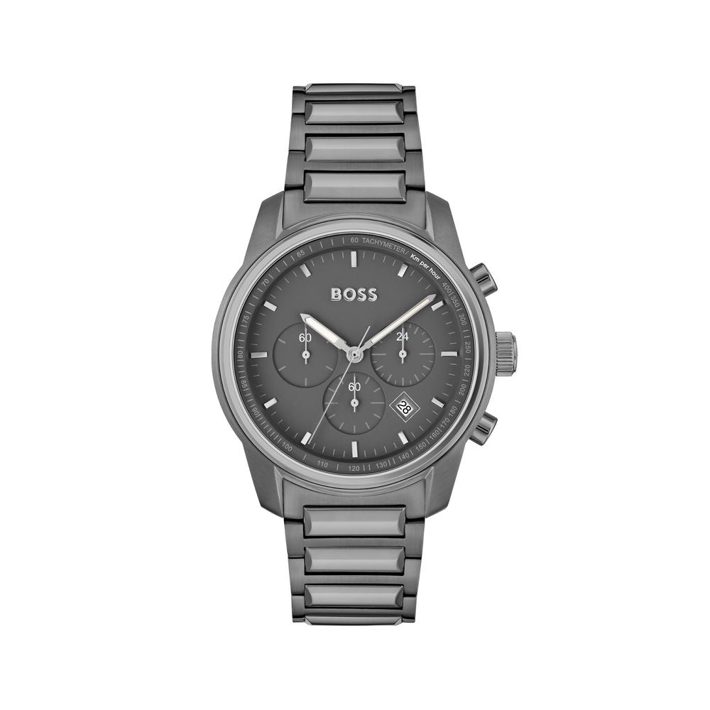 Hugo Boss Graue Edelstahl-Kleideruhr