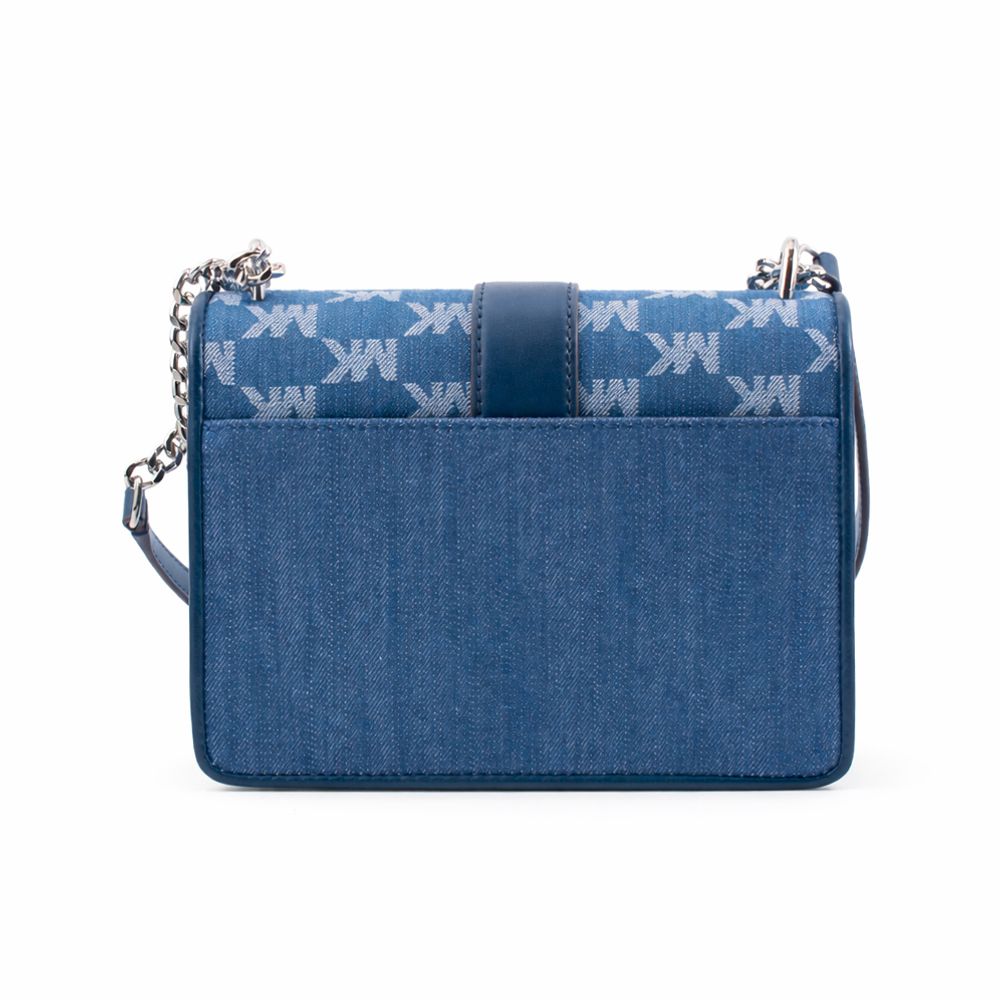 Michael Kors Umhängetasche aus blauem Canvas
