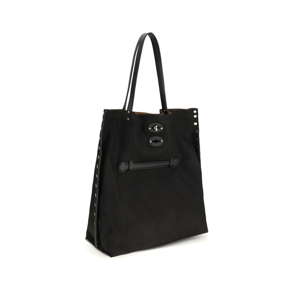 Zanellato Black Calfskin Bos Taurus Shoulder Bag