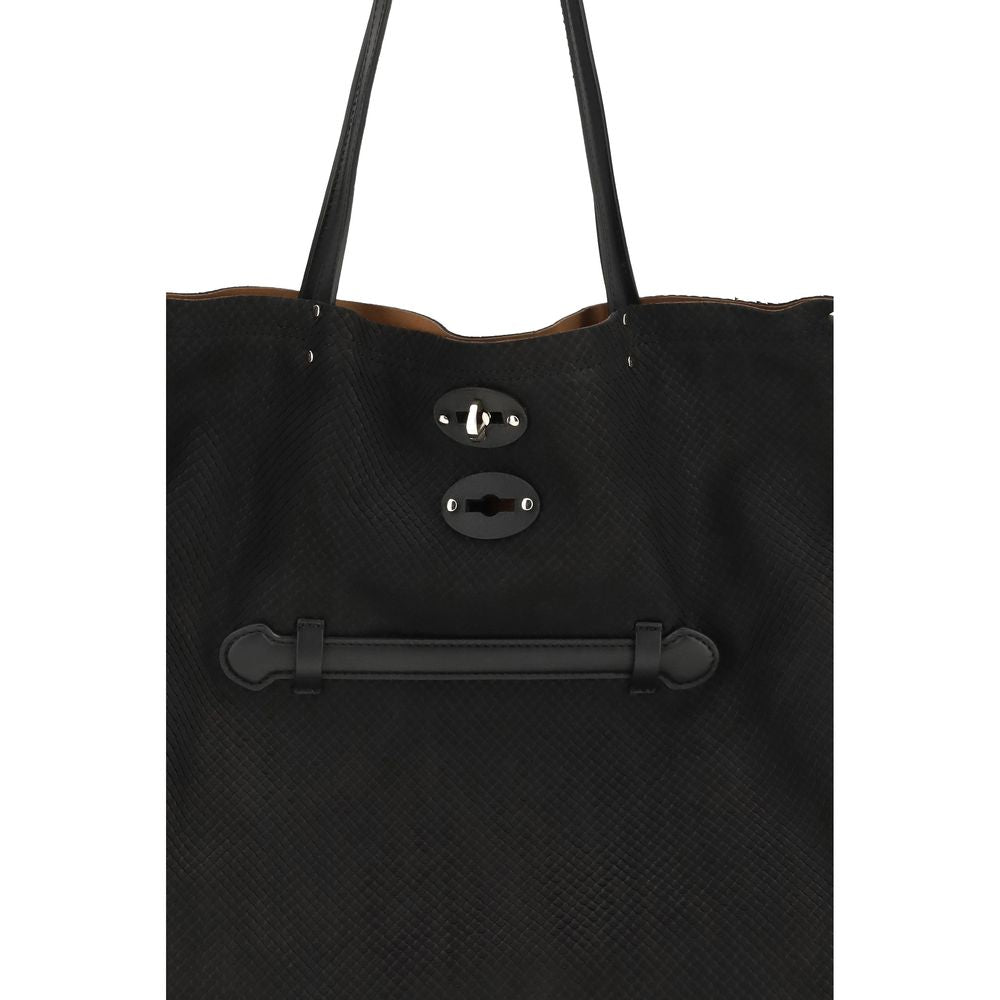 Zanellato Black Calfskin Bos Taurus Shoulder Bag