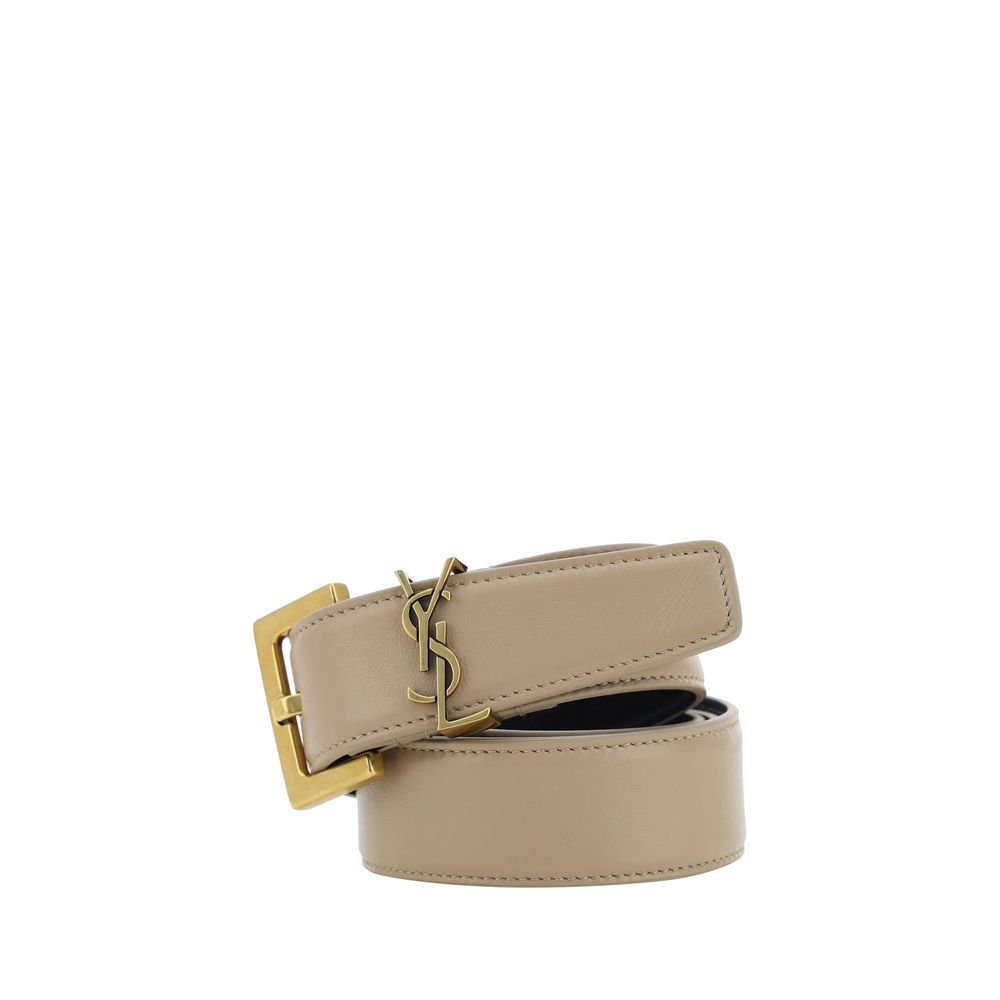 Saint Laurent Brauner Kalbsleder Bos Taurus Regular Gürtel