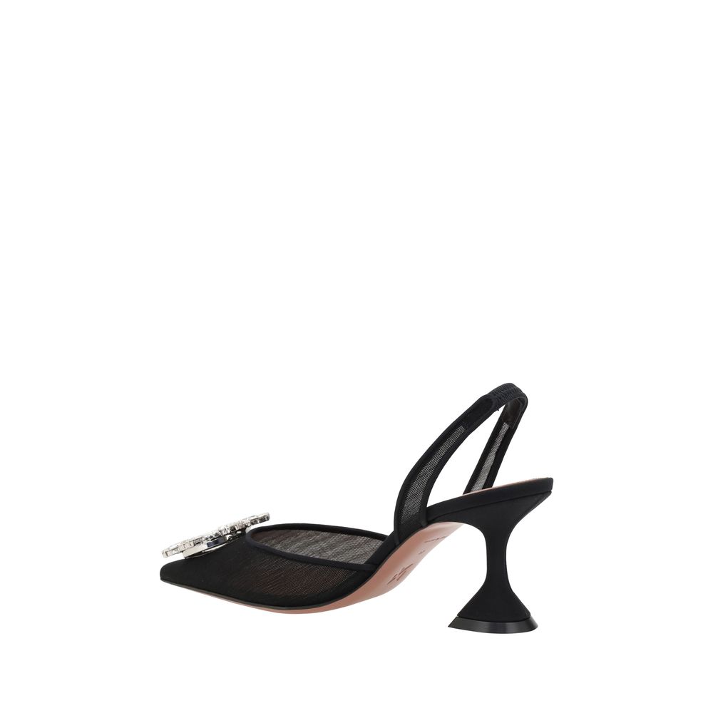 Amina Muaddi Schwarze Pumps aus Polyester