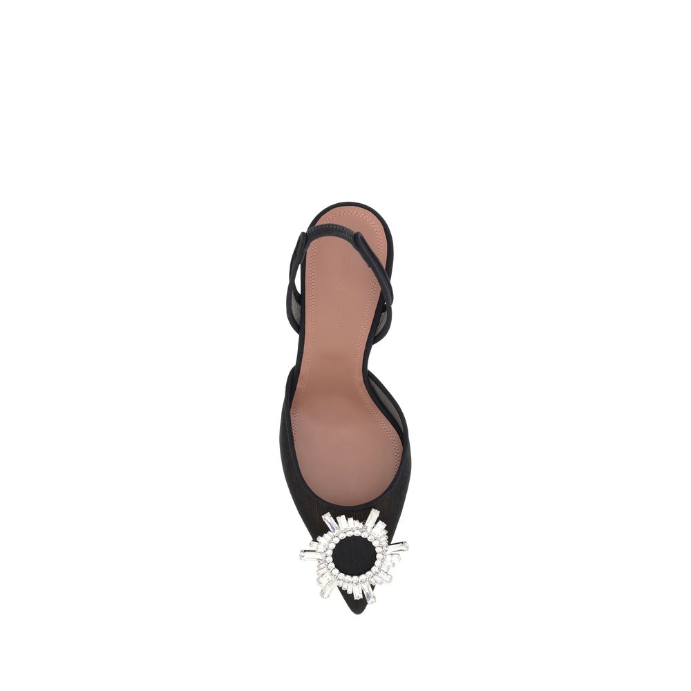 Amina Muaddi Schwarze Pumps aus Polyester