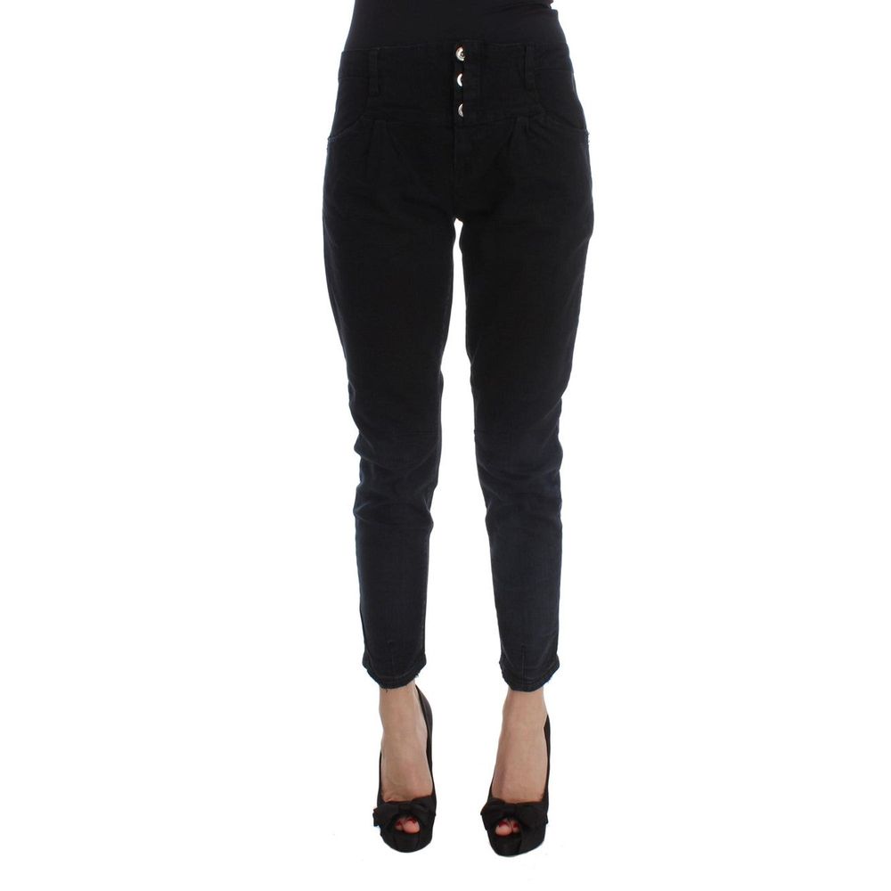 Costume National Schwarze Cropped Jeans aus Baumwolle