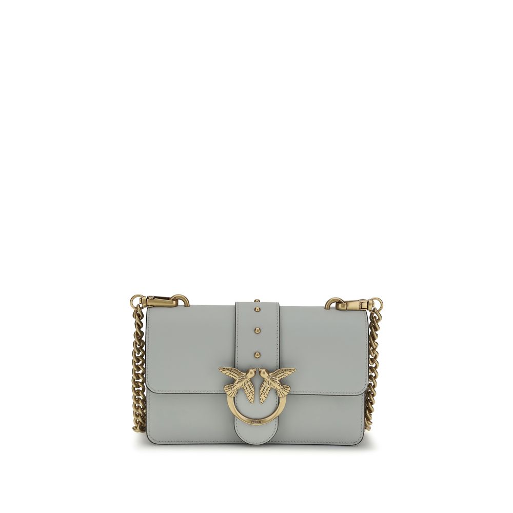 PINKO Graue Bos Taurus Kalbsleder Schultertasche