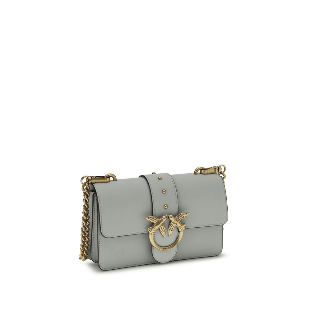 PINKO Graue Bos Taurus Kalbsleder Schultertasche