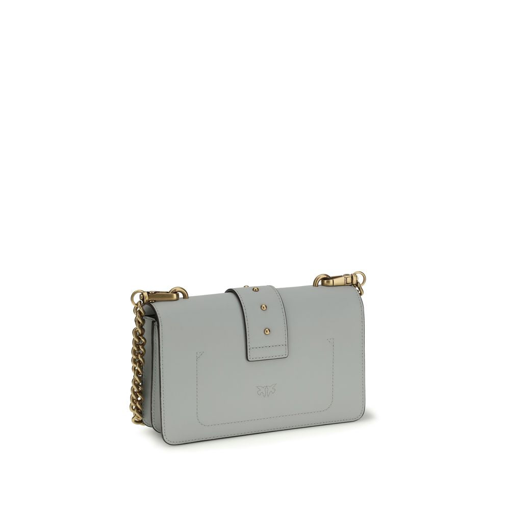 PINKO Graue Bos Taurus Kalbsleder Schultertasche