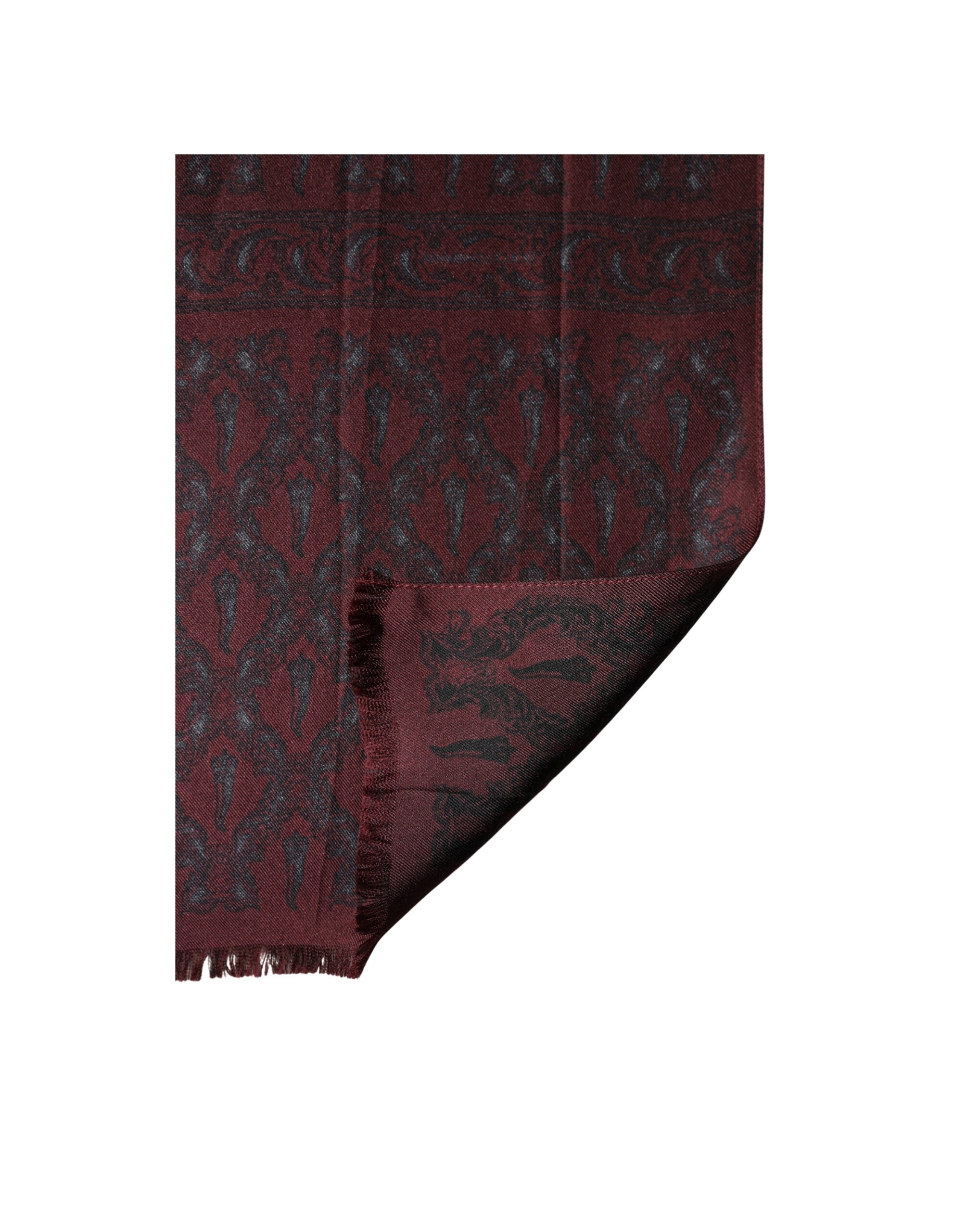 Dolce & Gabbana Seidenschal Paisley Burgunderrot/Schwarz 135cm x 22cm