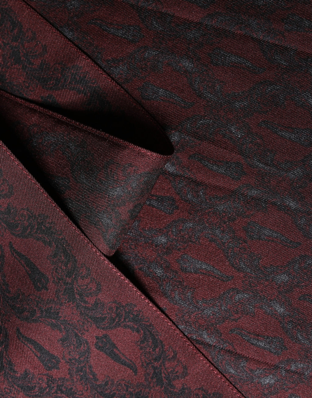 Dolce & Gabbana Seidenschal Paisley Burgunderrot/Schwarz 135cm x 22cm