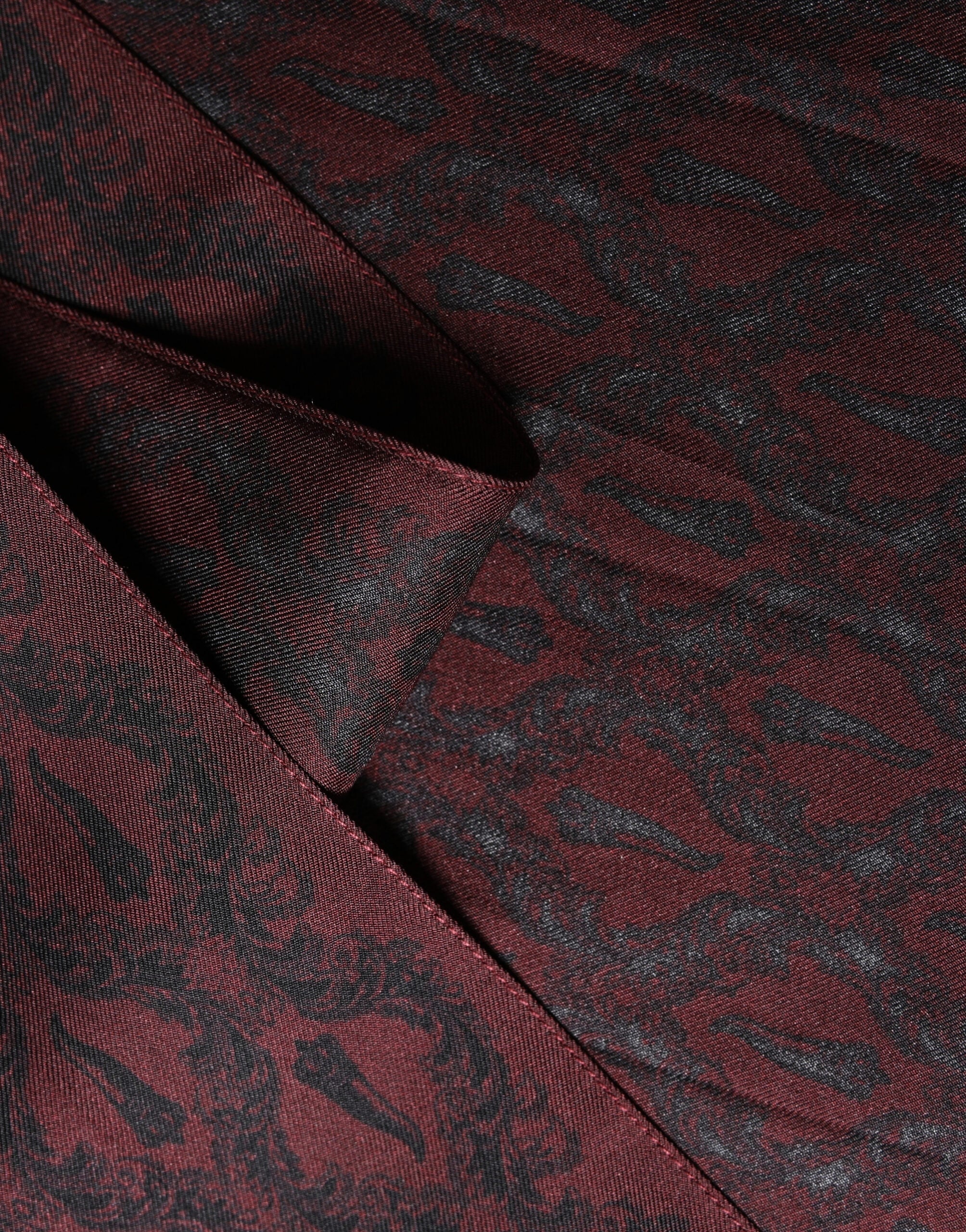 Dolce & Gabbana Seidenschal Paisley Burgunderrot/Schwarz 135cm x 22cm