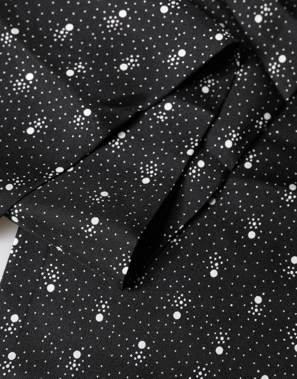 Dolce & Gabbana Silk Scarf with Black and White Polka Dot Pattern 140cm x 15cm