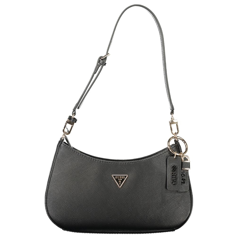 Guess Jeans Schwarze Damen-Handtasche aus Polyethylen