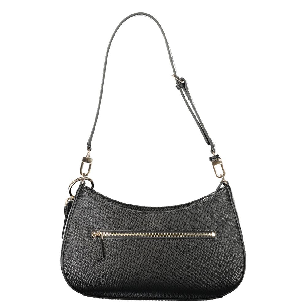 Guess Jeans Schwarze Damen-Handtasche aus Polyethylen