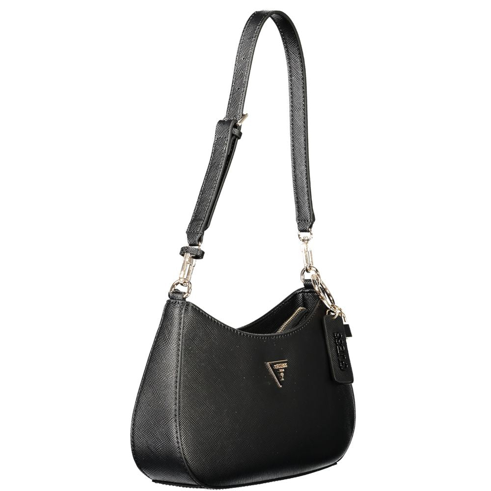 Guess Jeans Schwarze Damen-Handtasche aus Polyethylen