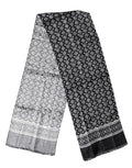 Dolce & Gabbana Schwarzer grauer Seiden-Vogelfranz-Wickel-Foulard Schal 140cm x 23cm