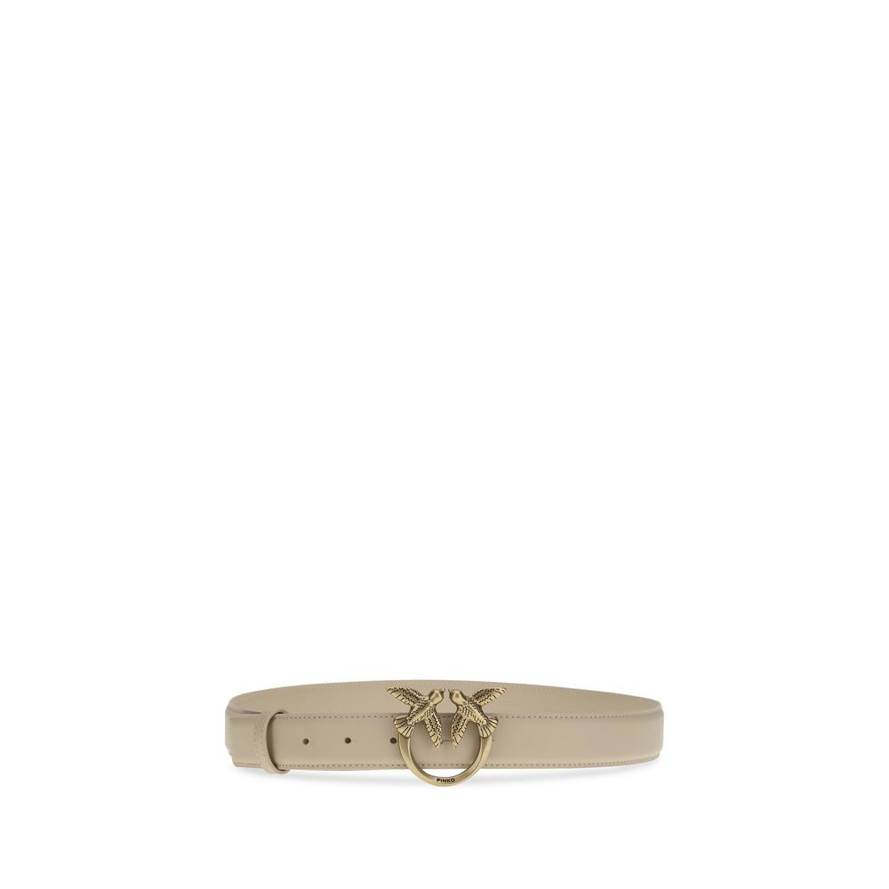 PINKO Beige Kalbsleder Bos Taurus Gürtel