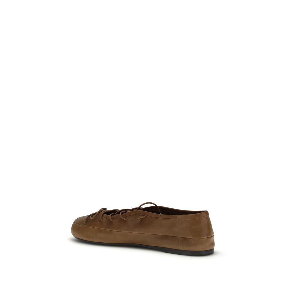 Miu Miu Brown Lambskin Ballerinas Ovis Aries Aries