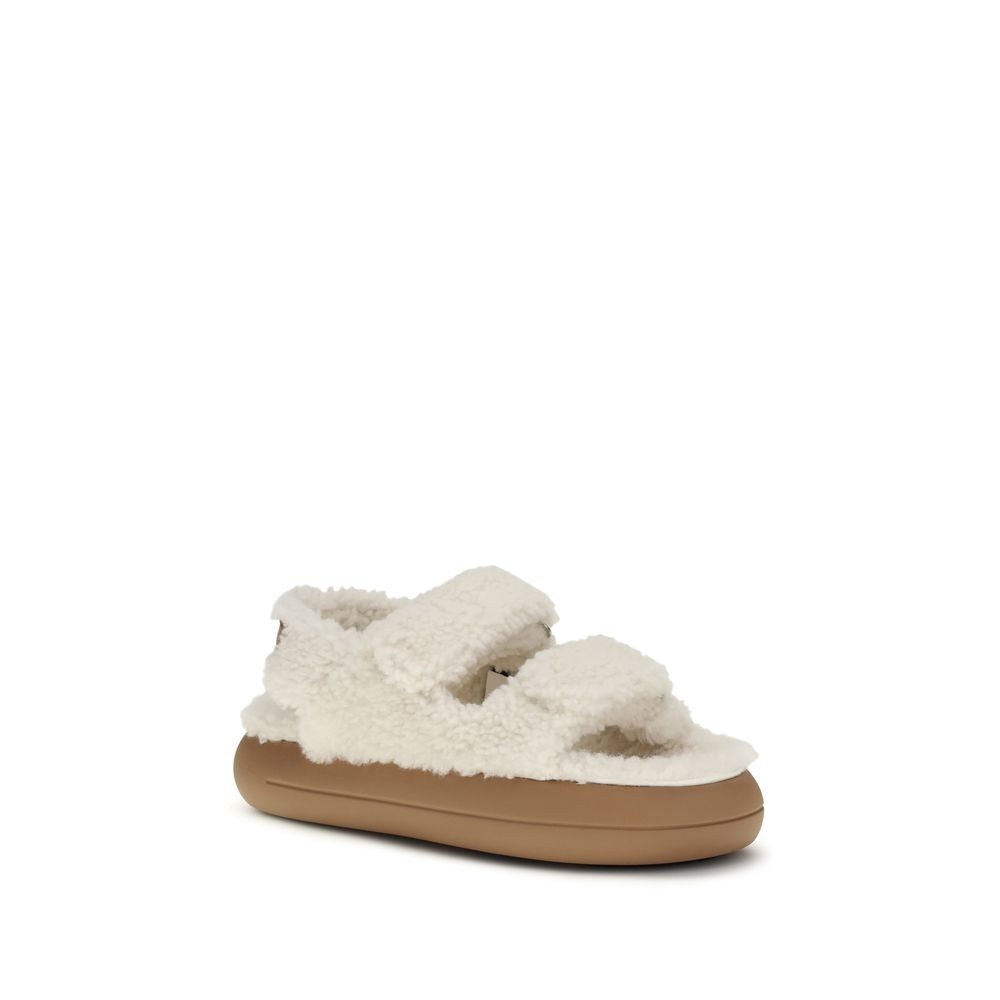 Moon Boot White Bos Taurus Calf Leather Sandals