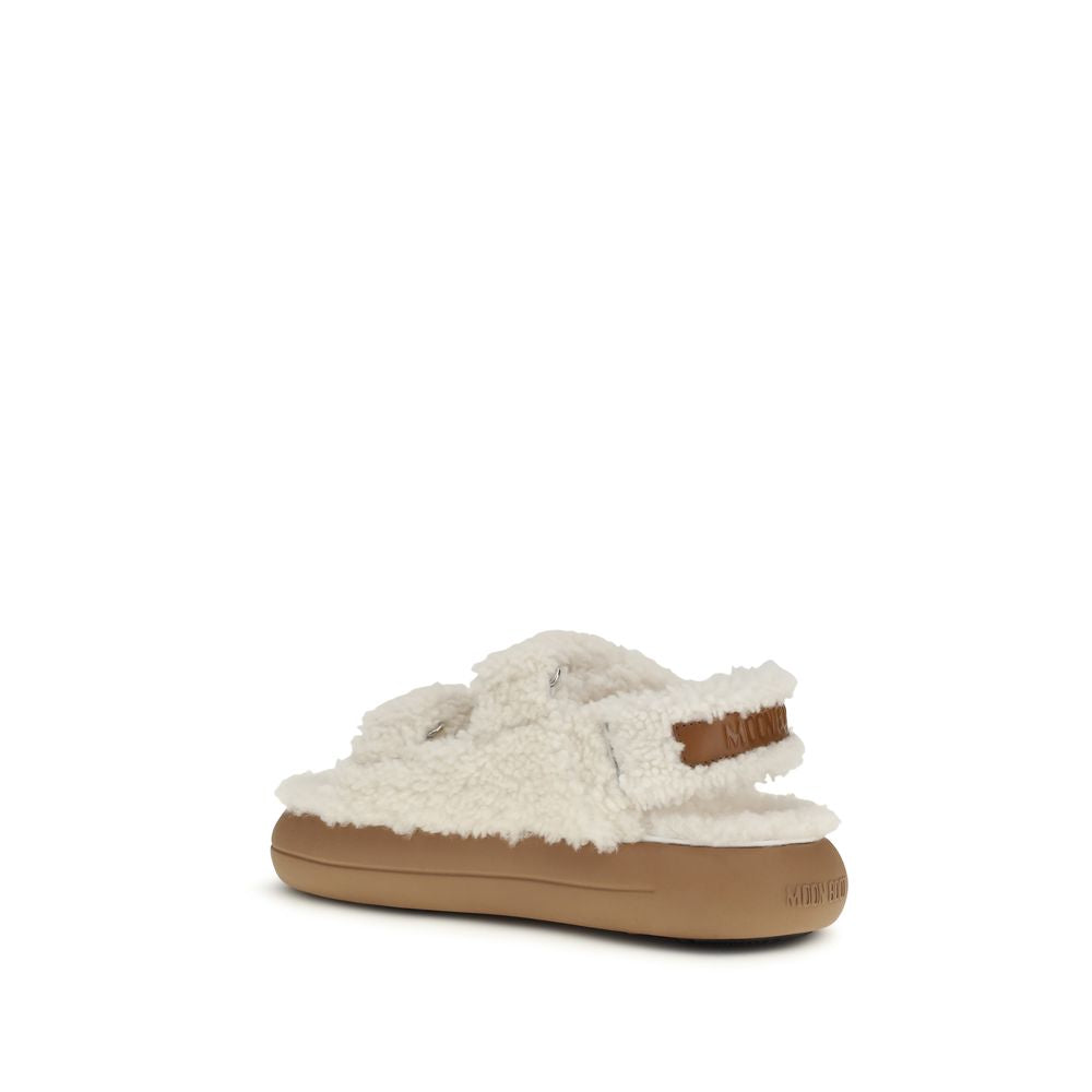 Moon Boot White Bos Taurus Calf Leather Sandals