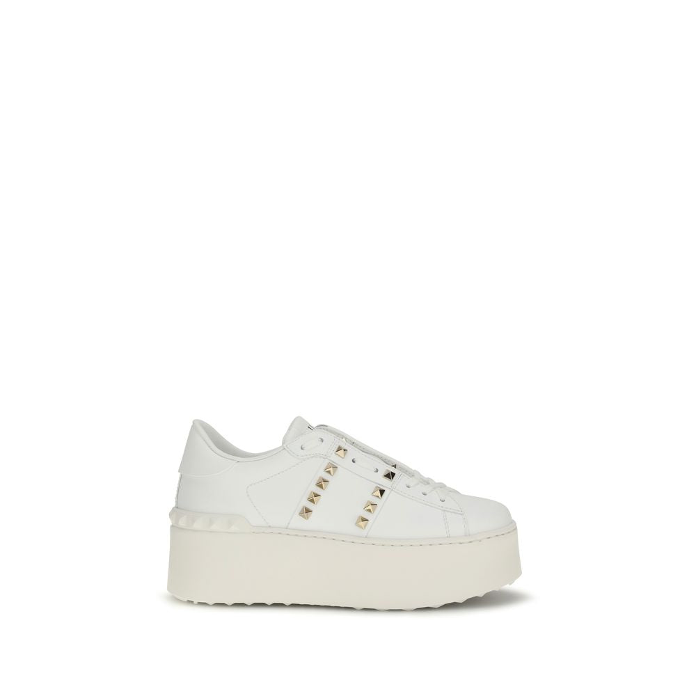 Valentino Garavani White Bos Taurus Calfskin Platform Sneakers