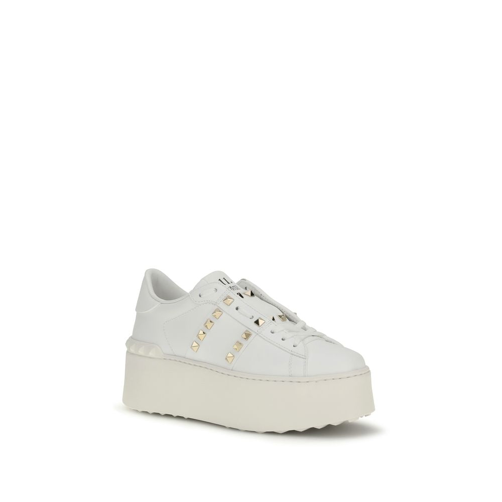 Valentino Garavani White Bos Taurus Calfskin Platform Sneakers