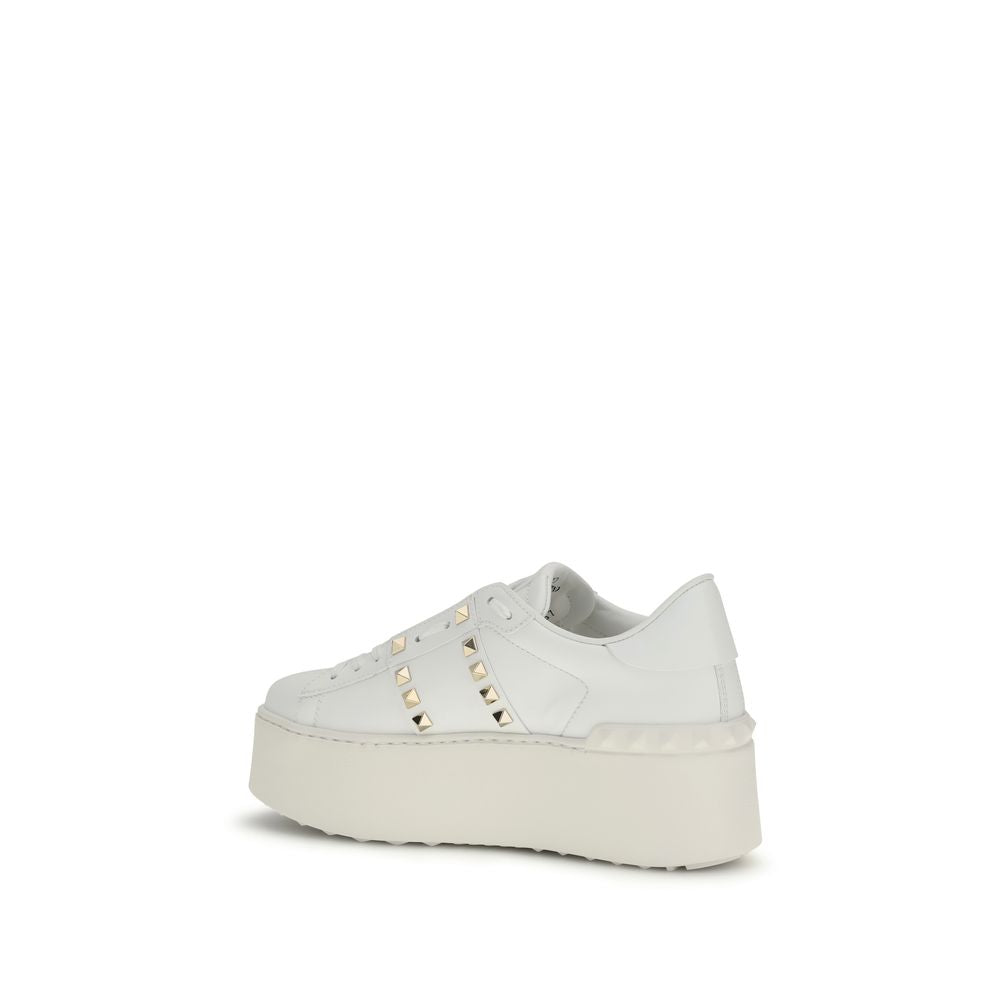 Valentino Garavani White Bos Taurus Calfskin Platform Sneakers