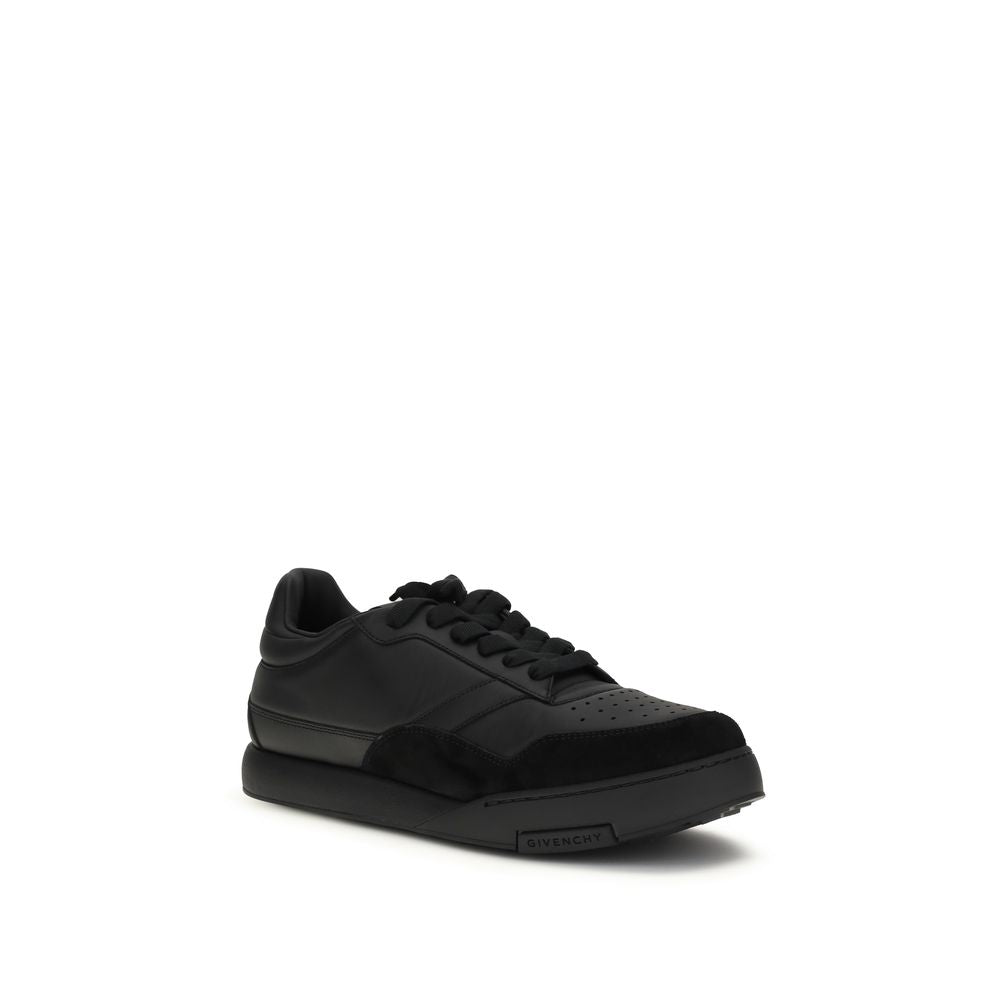 Givenchy Schwarze Kalbsleder Bos Taurus Low-Top-Sneaker