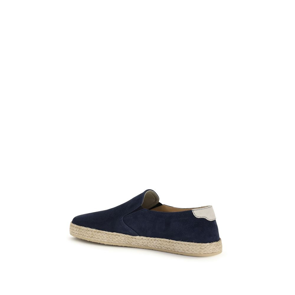 Brunello Cucinelli Blaue Kalbsleder Bos Taurus Espadrilles