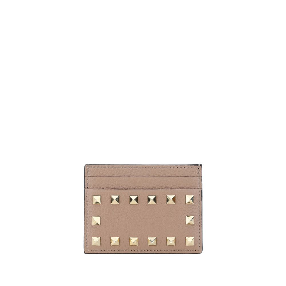 Valentino Garavani Beige Kalbsleder Bos Taurus Geldbörse