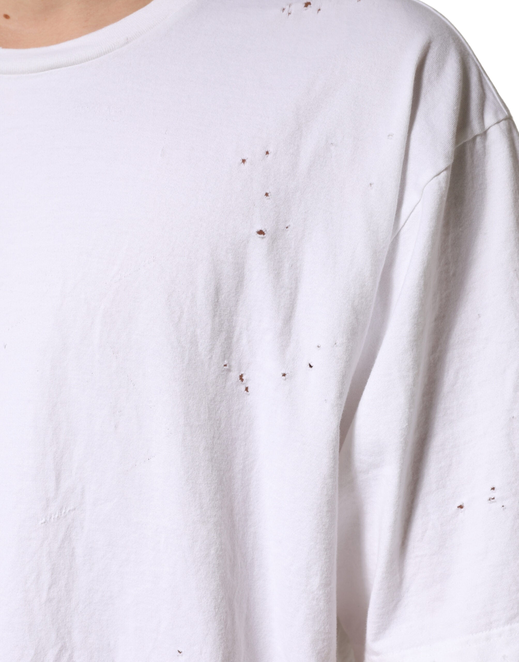 Dolce & Gabbana Weißes Baumwoll-T-Shirt mit Rundhalsausschnitt und kurzen Ärmeln