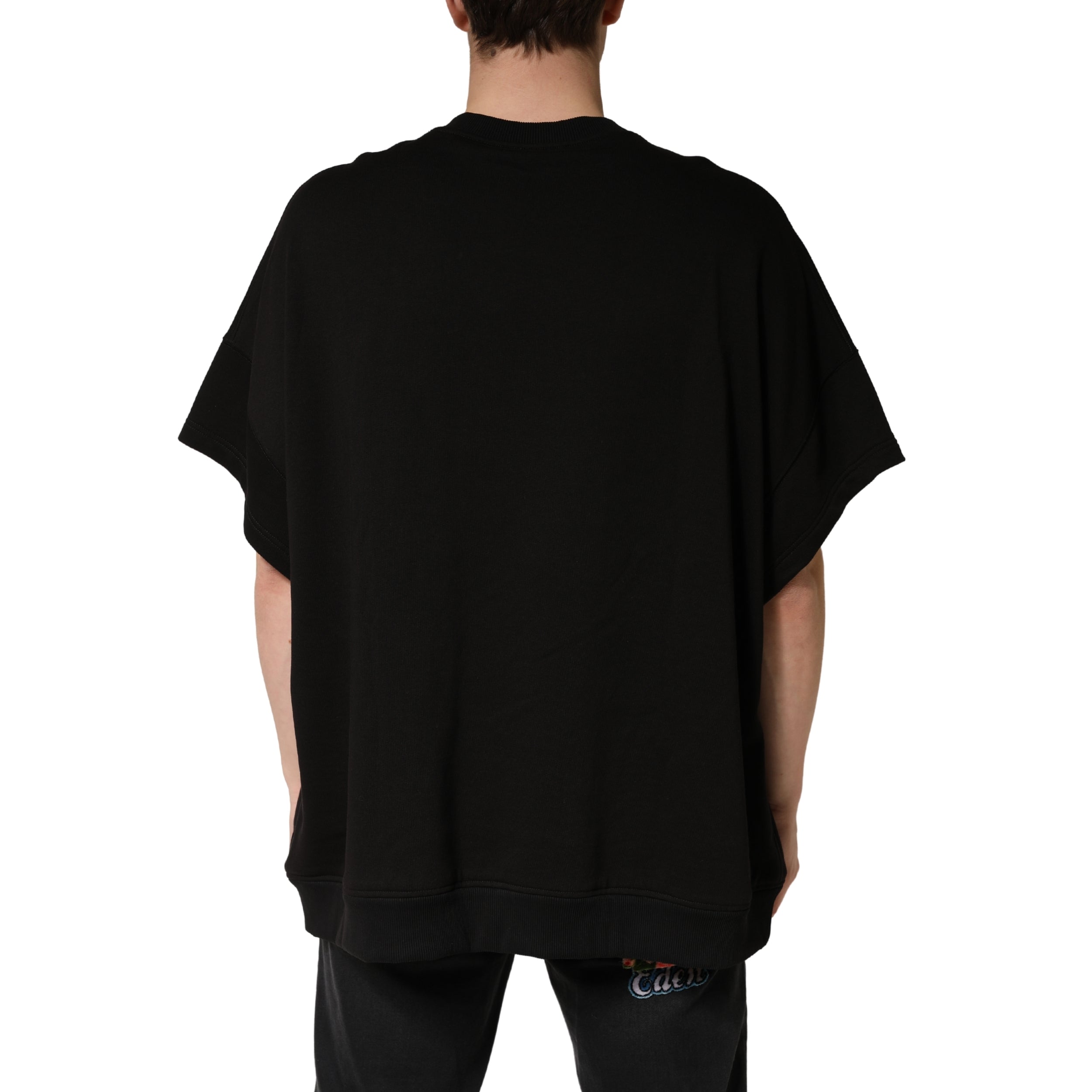 Dolce & Gabbana Black Cotton Crew-Neck Short-Sleeve T-Shirt