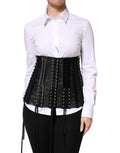 Dolce & Gabbana Black Lace-Up Corset Waist Belt