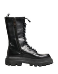 Dolce & Gabbana Schwarze Leder Combat Boots mit Trekking-Sohle