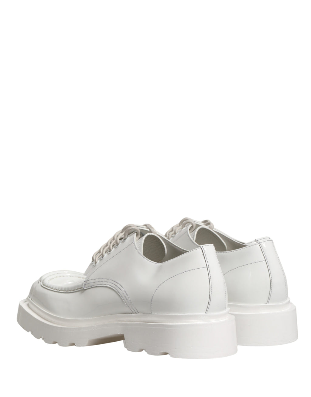 Dolce & Gabbana Weiße Derby-Schuhe mit klobiger Sohle aus Leder