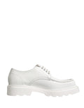 Dolce & Gabbana Weiße Derby-Schuhe mit klobiger Sohle aus Leder