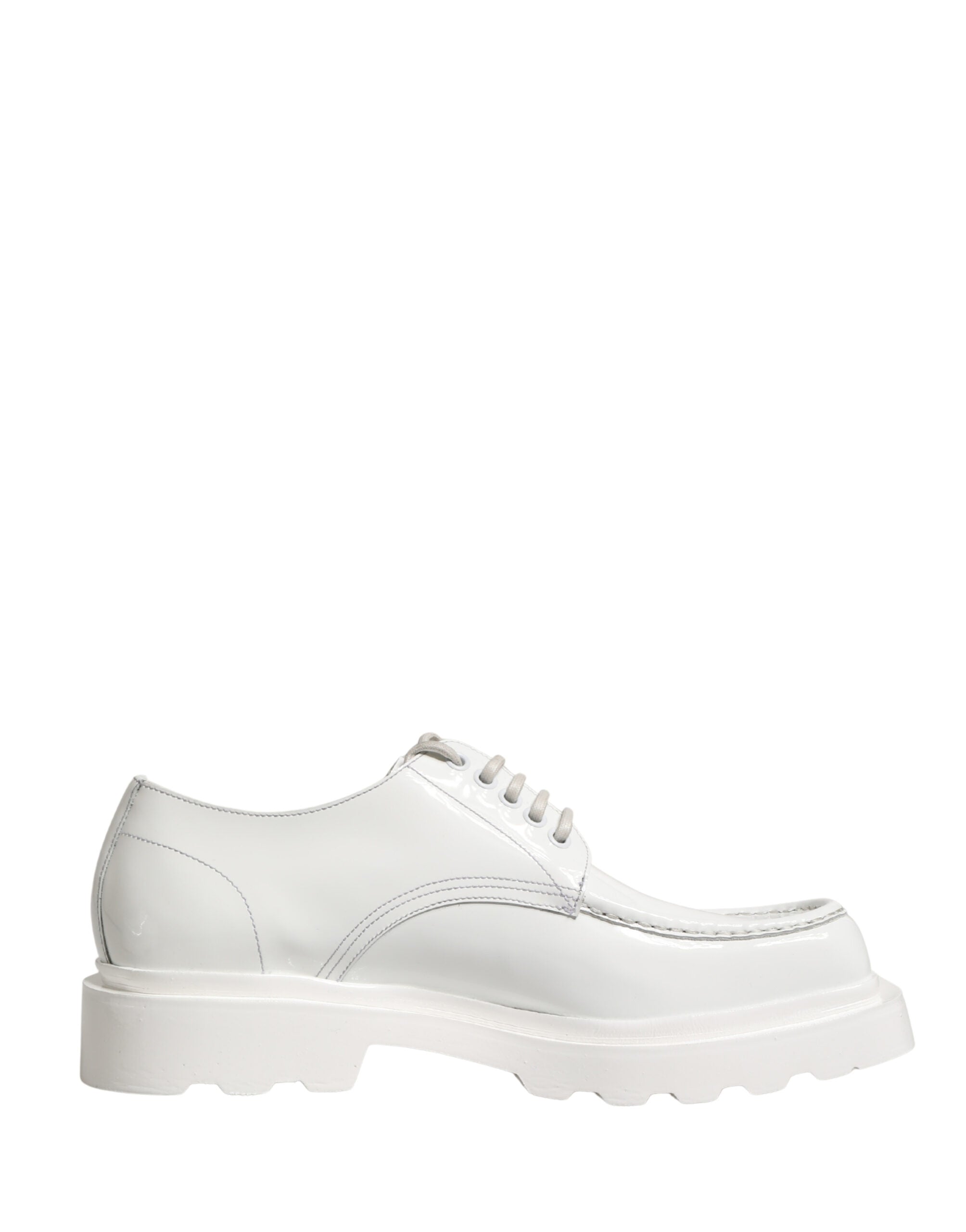 Dolce & Gabbana Weiße Derby-Schuhe mit klobiger Sohle aus Leder