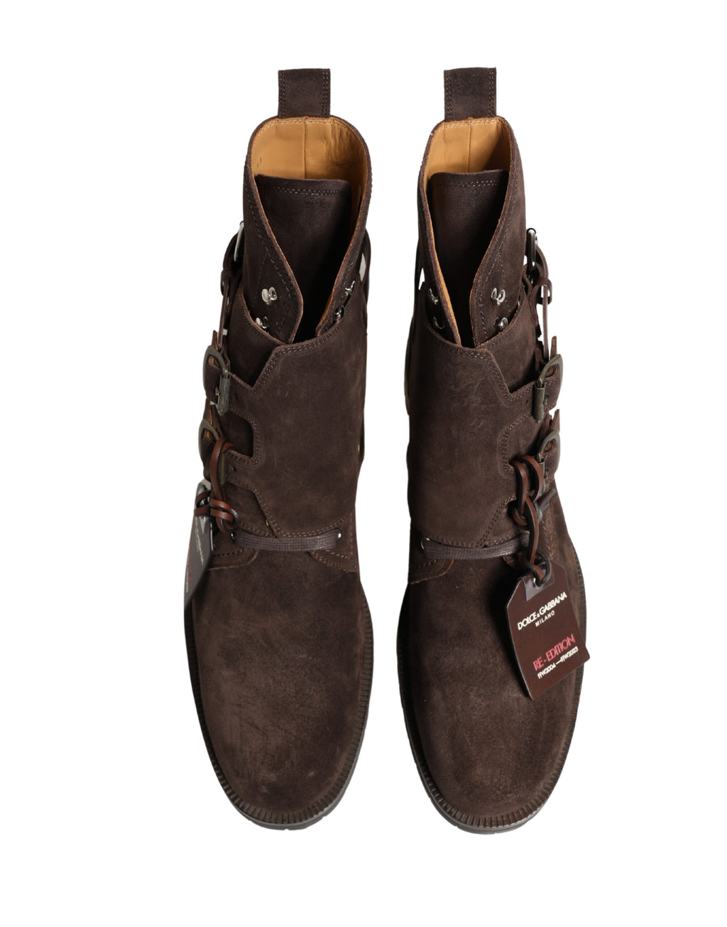 Dolce & Gabbana Braune Wildleder-Schnürstiefeletten