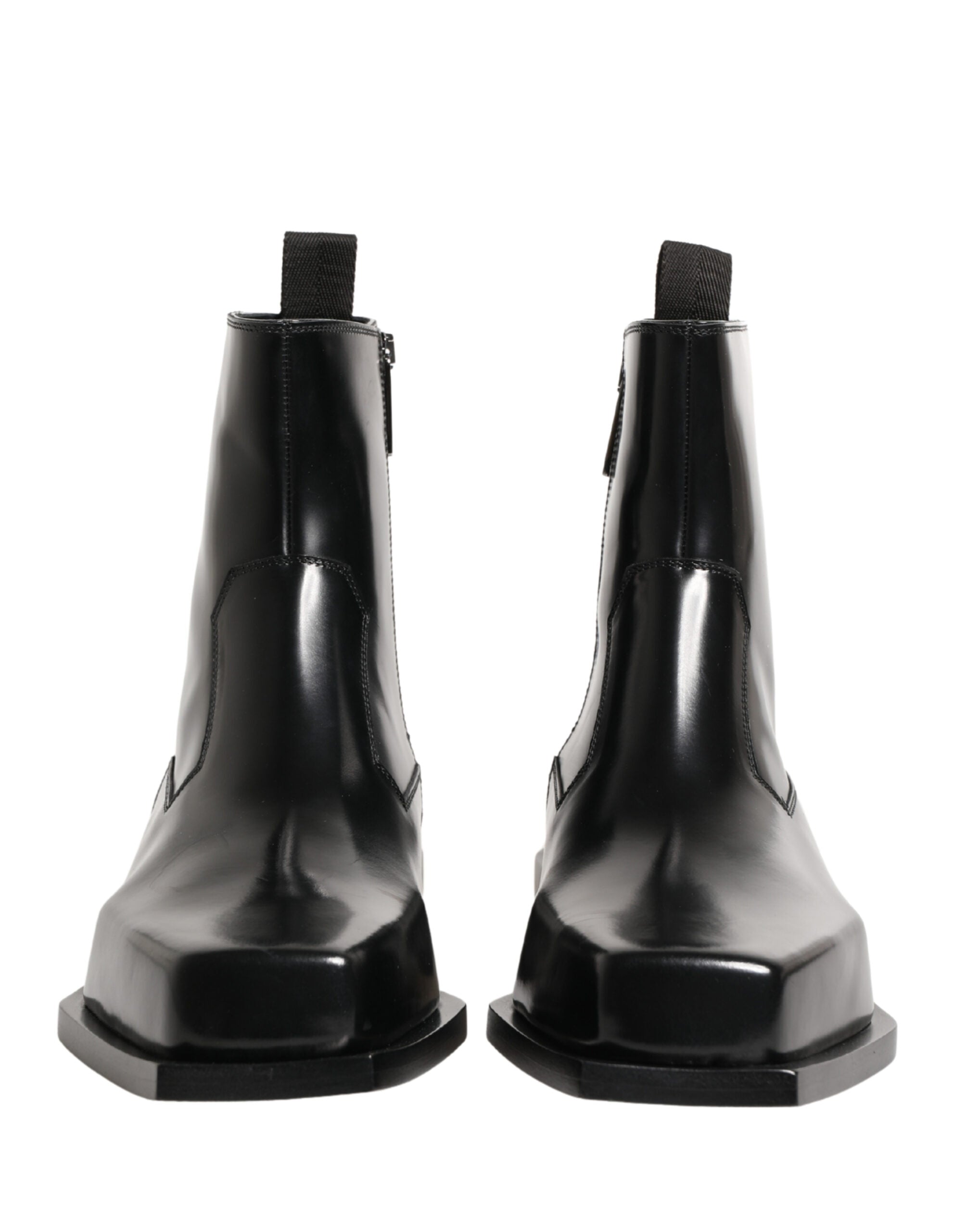 Dolce & Gabbana Schwarze Leder-Ankle Boots mit Reißverschluss