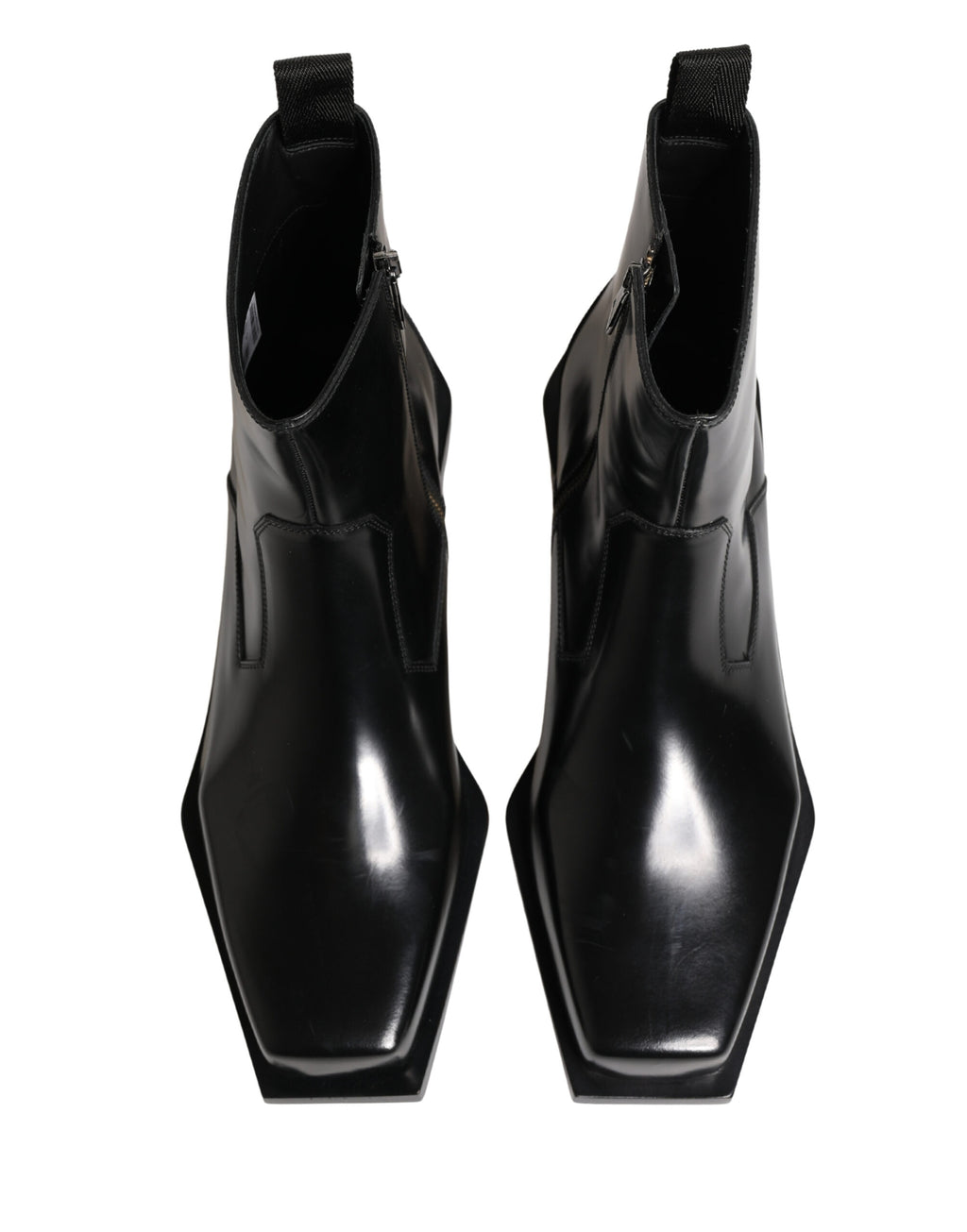 Dolce & Gabbana Schwarze Leder-Ankle Boots mit Reißverschluss