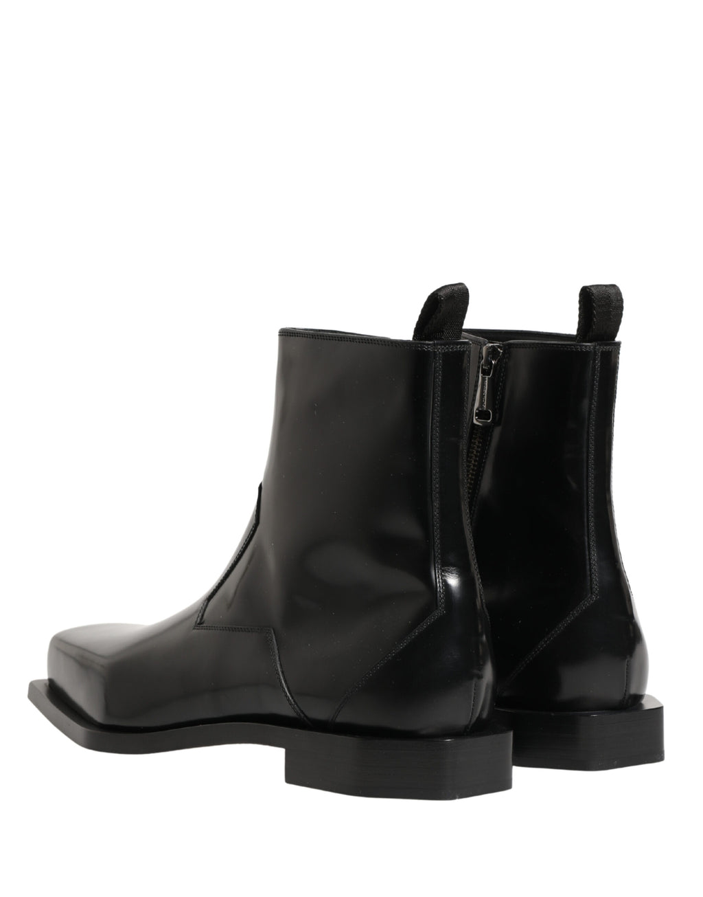 Dolce & Gabbana Schwarze Leder-Ankle Boots mit Reißverschluss