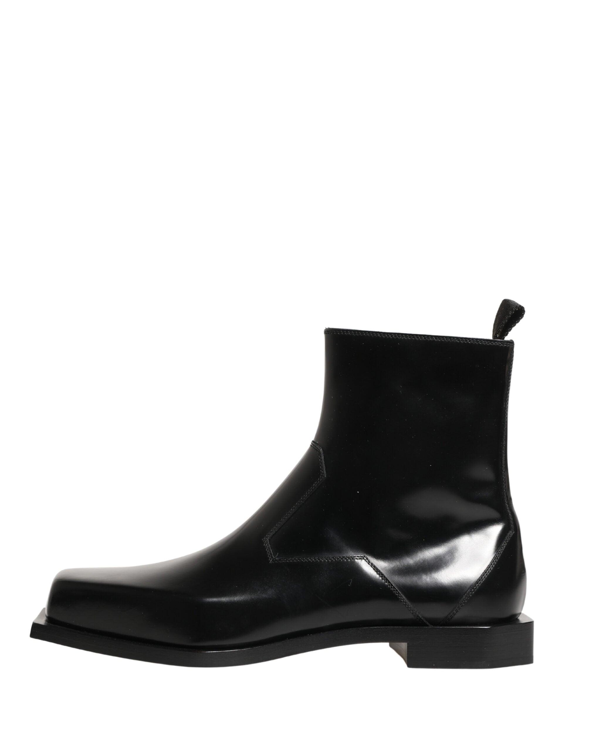 Dolce & Gabbana Schwarze Leder-Ankle Boots mit Reißverschluss
