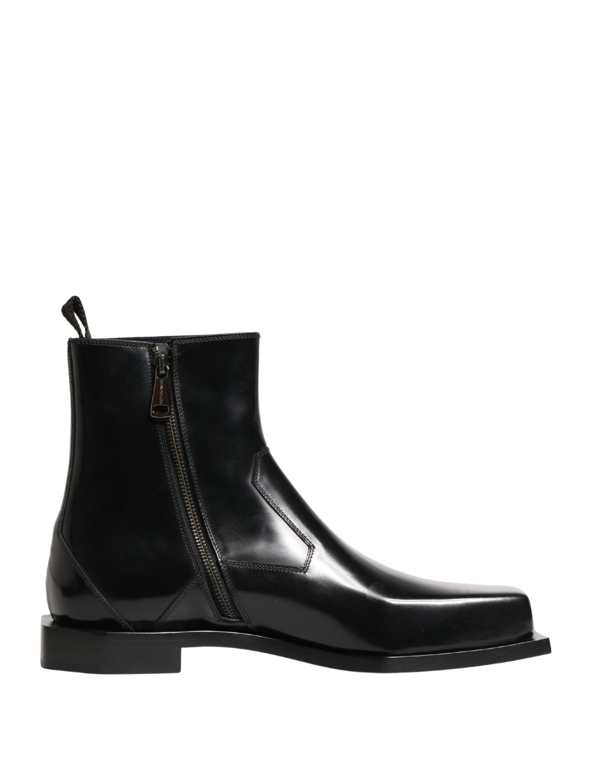 Dolce & Gabbana Schwarze Leder-Ankle Boots mit Reißverschluss