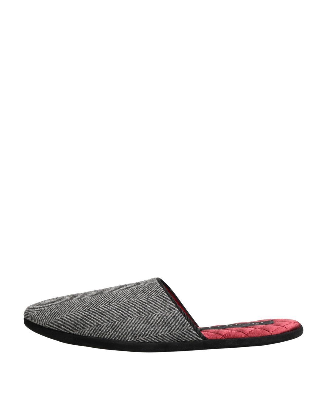 Dolce & Gabbana Grey Herringbone Cashmere Slipper Shoes