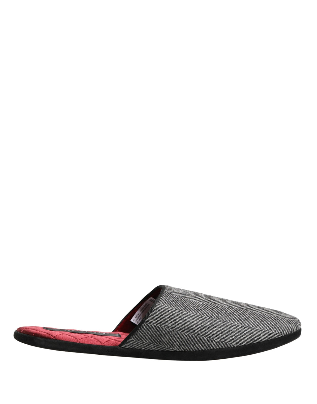 Dolce & Gabbana Grey Herringbone Cashmere Slipper Shoes